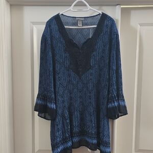Catherines Navy and Black Tunic Top